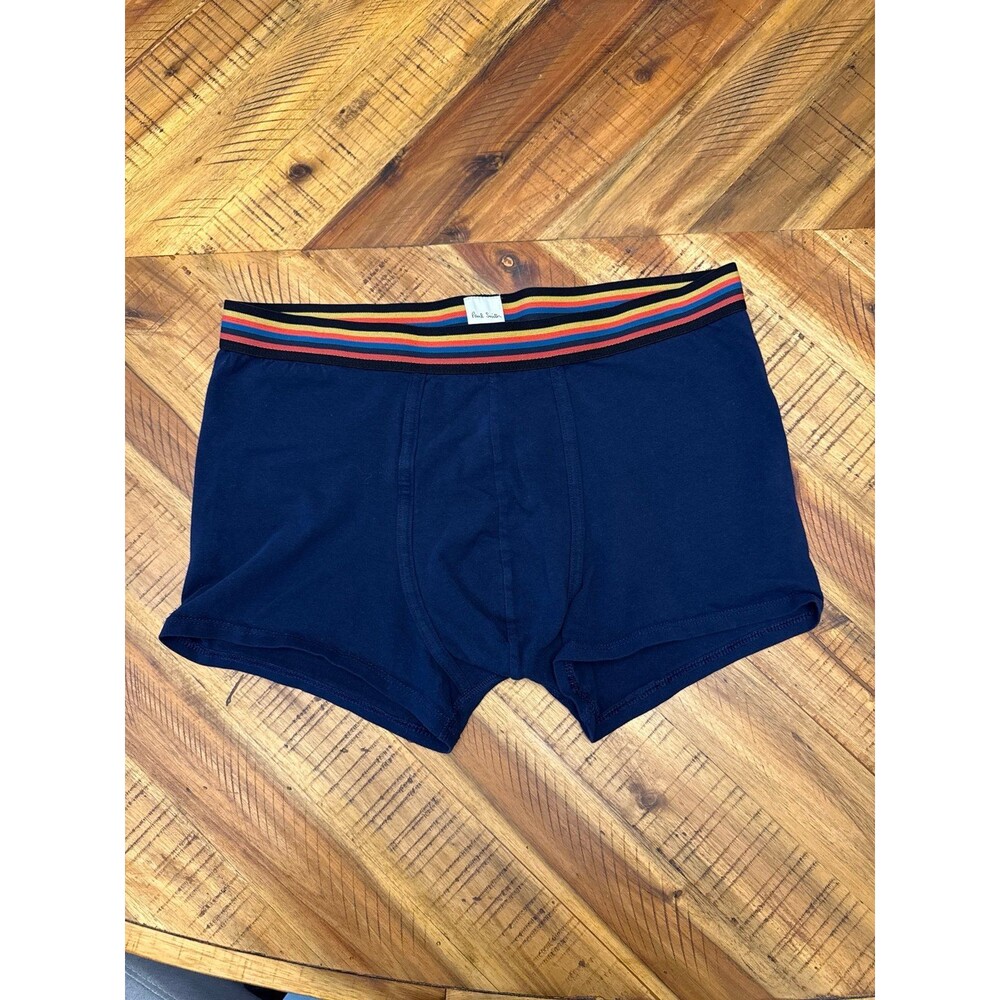 Paul Smith Boxer Briefs Underwear Men’s Large Navy Blue 9” Colorful Striped